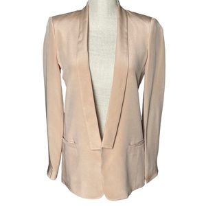 Truth and Pride 100% Silk Blazer Long Sleeve Nude Blush- Size XS